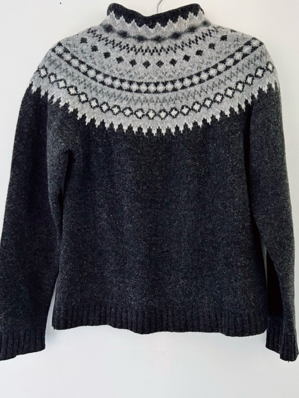 Vintage Eddie Bauer Fair Isle Turtleneck Wool Sweater Large
